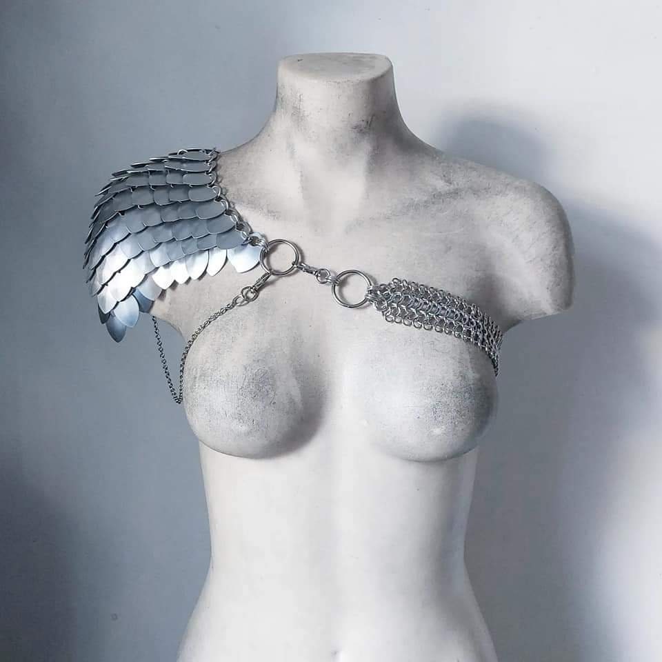 Warrior Scalemail Chainmail One Shoulder Harness Adjustable