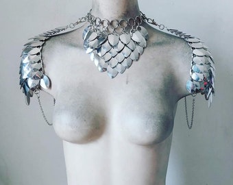 Scalemail & Chainmail Shoulder Pauldrons Festival Burningman Viking