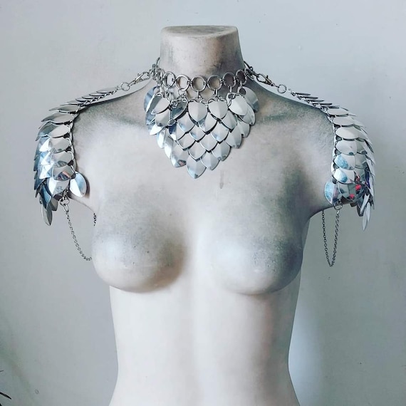 Scalemail & Chainmail Shoulder Pauldrons Festival Burningman Viking