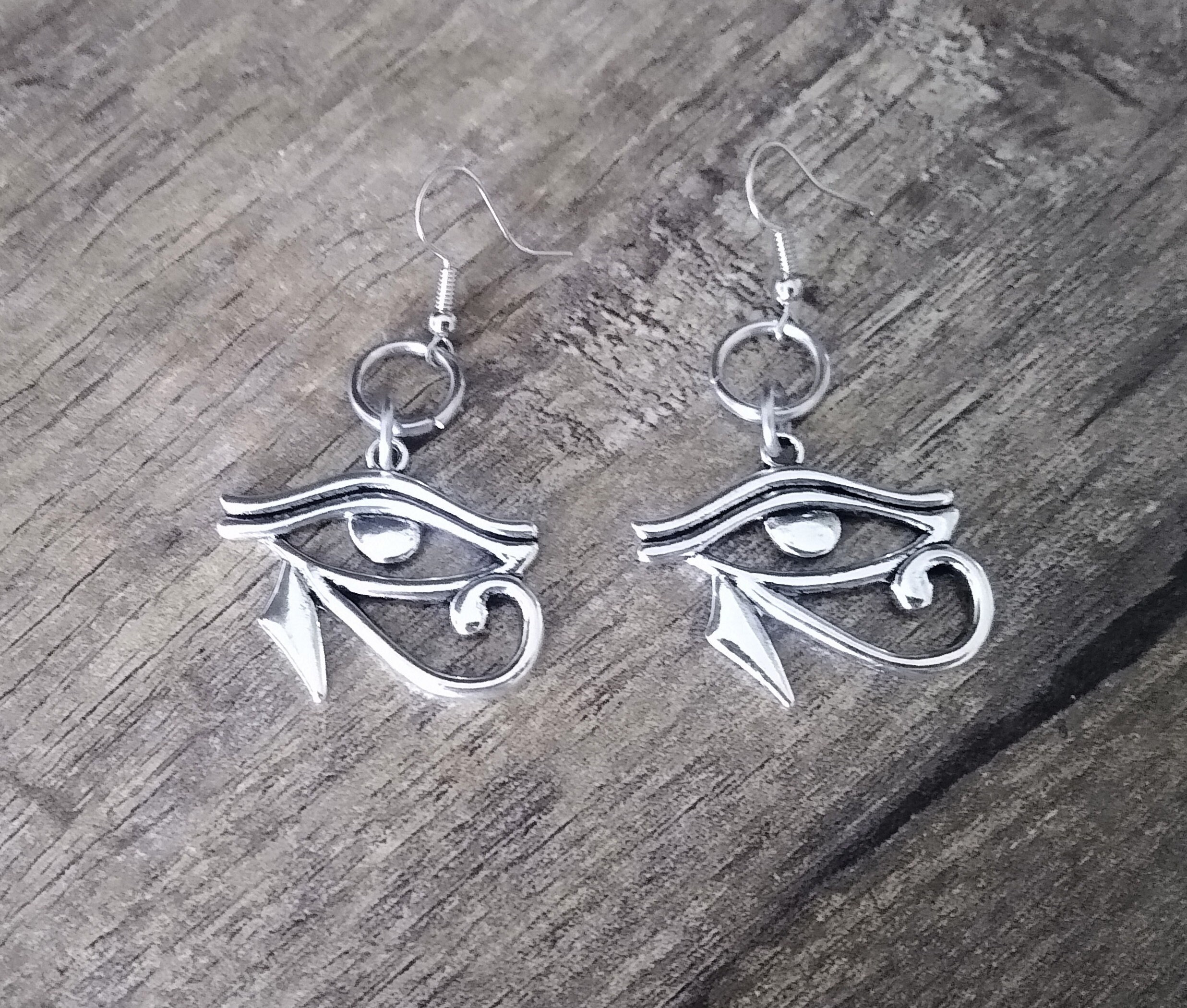 Egyptian Eye of Horus Earrings Witchy Metal Jewelry Etsy