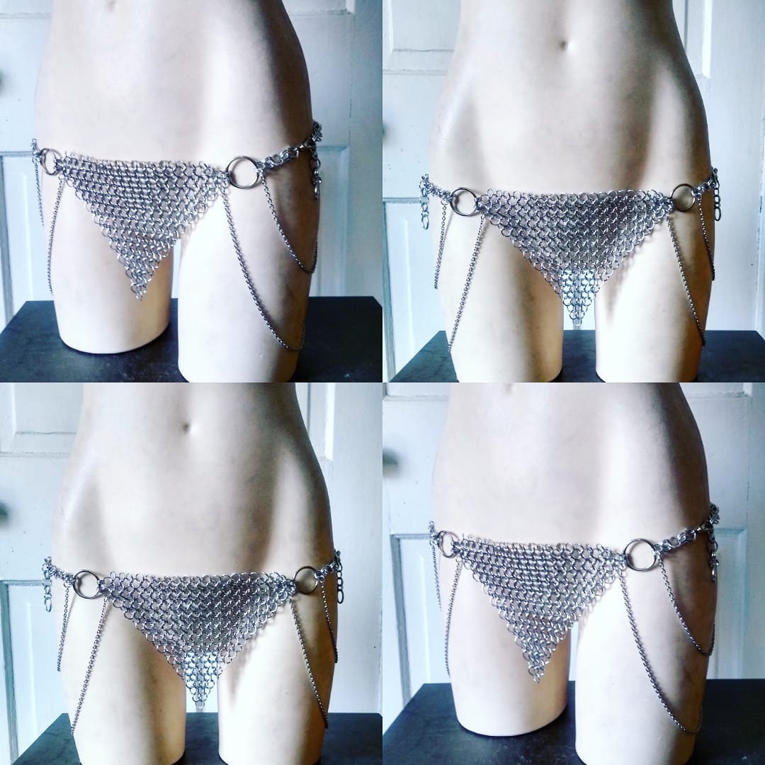 Chainmail Bottom Red Sonya Bikini Underwear Loin Cloth Armour Metal Festival Etsy Australia