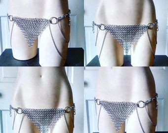 Chainmail Bottom Red Sonya Bikini Underwear Loin cloth Armour Metal Festival