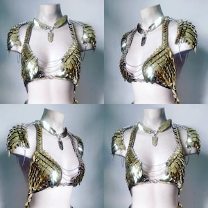 Viking Princess Scalemail Dragon Queen Chainmail Bikini Top Harness *ONE OF A KIND* Armour Metal Burning Man Cosplay