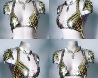 Viking Princess Scalemail Dragon Queen Chainmail Bikini Top Harness *ONE OF A KIND* Armour Metal Burning Man Cosplay