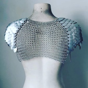 Mirror Scalemail Silver Chains Chainmail Harness Shoulder Pauldrons ...