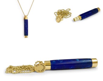 Hidden Message Necklace - Secret Message Necklace - Personalized Necklace - Stash Necklace - Vial Necklace - Étui Necklace - Blue Crush