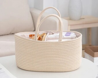 Cream Nappy Caddy Basket Organiser,  Baby Shower Gift, New Mum Gift, Baby Nappy Basket, Nursery Organisation