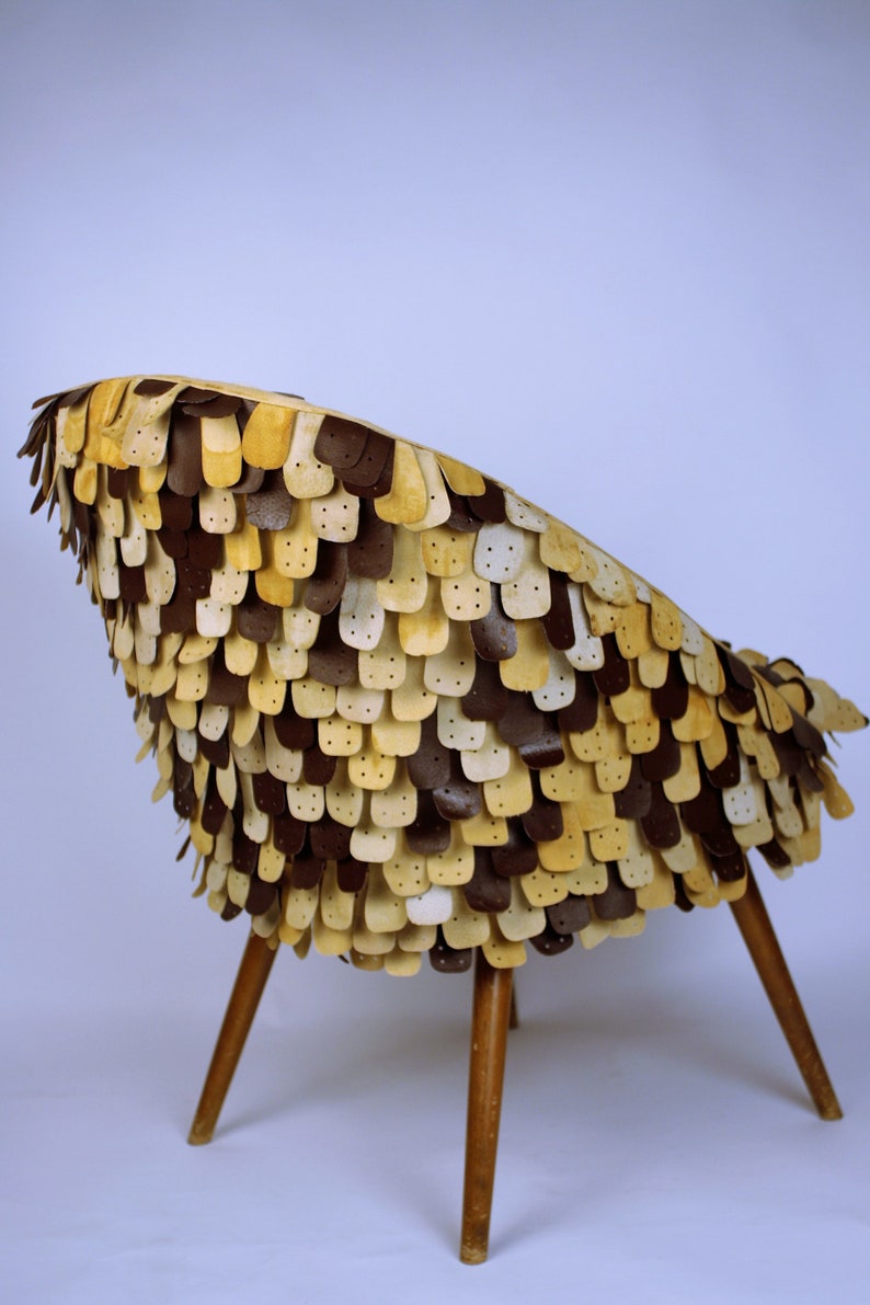 Leather Chair pangolin, Upcycled, Redesigned Etsy UK