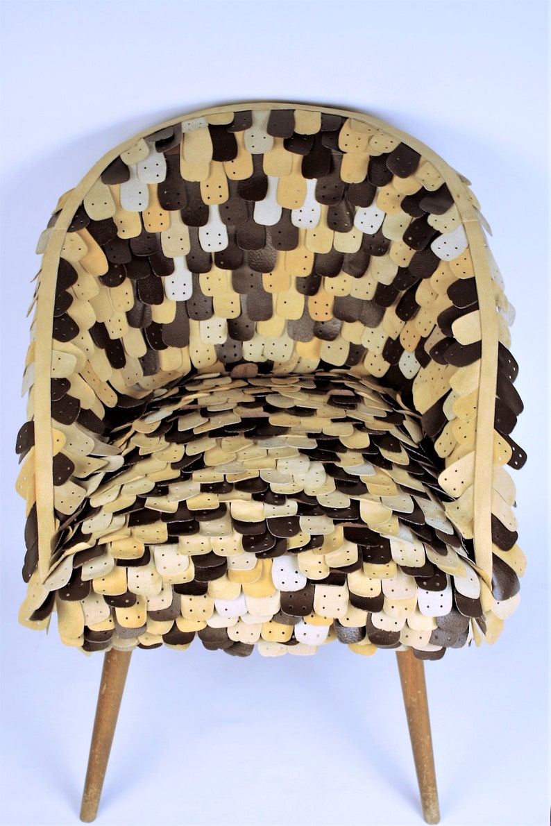 Leather Chair pangolin, Upcycled, Redesigned Etsy UK