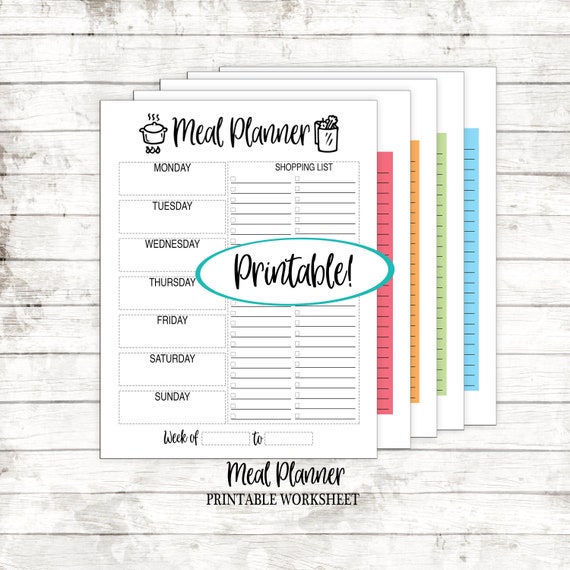 meal planner printable worksheet printable shopping list meal planning printable household worksheets meal planning worksheets