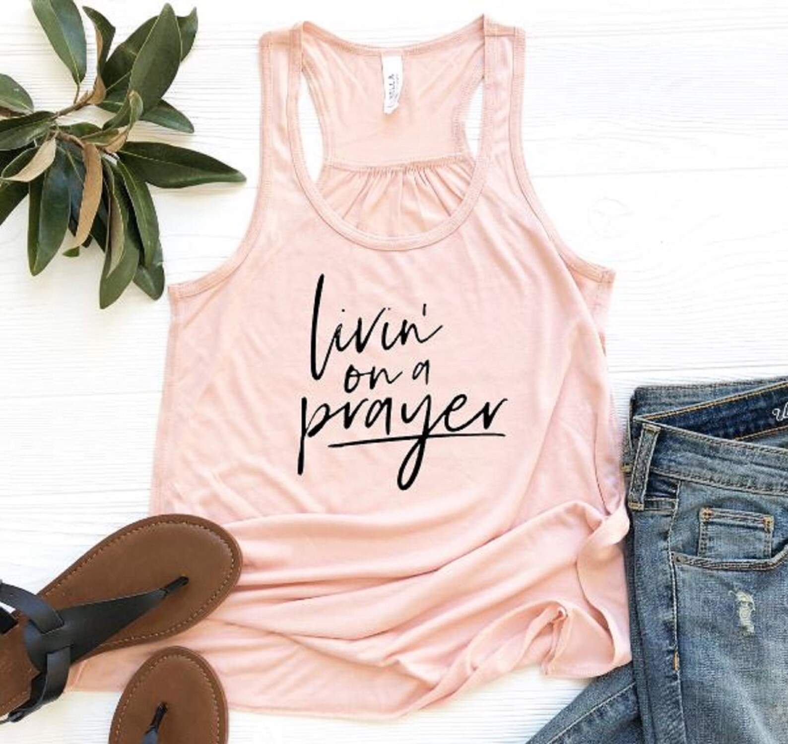 Livin on A Prayer Tank Top Bon Jovi Religious Shirt Etsy