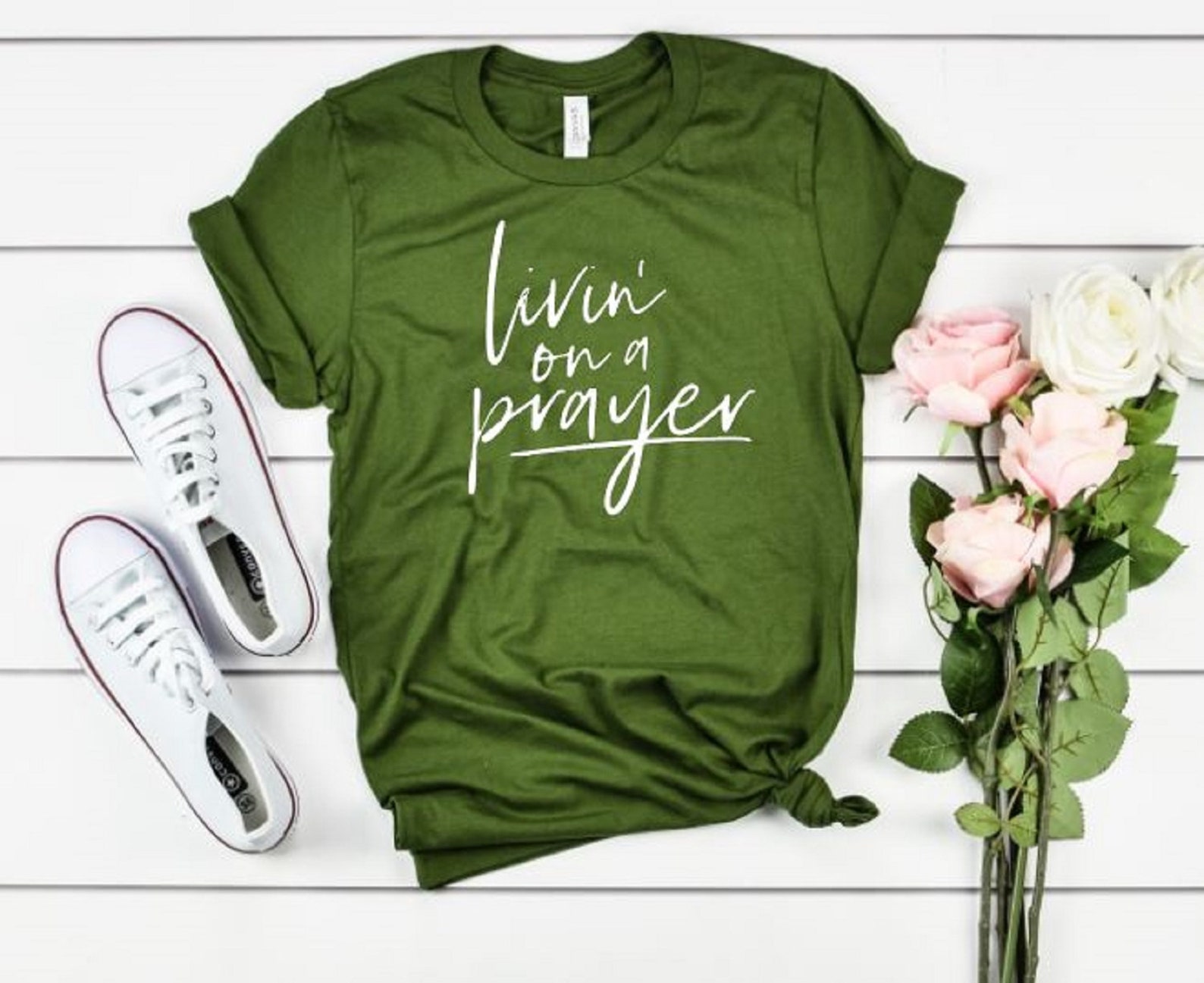 Livin on A Prayer Shirt Bon Jovi Religious Shirt Jesus Etsy