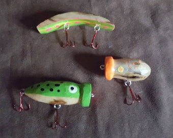 Hand Carved Painted Fishing Lures 