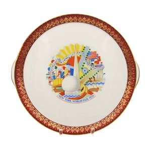 New York World&#39;s Fair Art Deco Souvenir Platter 1939-40
