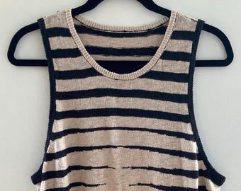 Vintage Knit Sweater Tank - Zebra Stripe - Medium