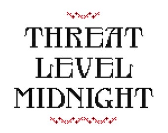 Threat Level Midnight - CROSS STITCH - Kits and Pillows - 8" x 10" - Embroidery - Needlepoint - DIY