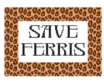 Save Ferris - CROSS STITCH - Kits and Pillows - 8" x 10" - Embroidery - Needlepoint - DIY