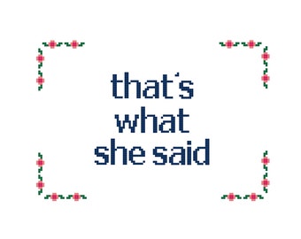 That's What She Said - CROSS STITCH - Kits and Pillows - 8" x 10" - Embroidery - Needlepoint - DIY