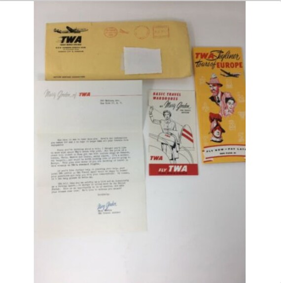 Twa Mary Gordon Letter Travel Wardrobes Brochure Skyliner Etsy