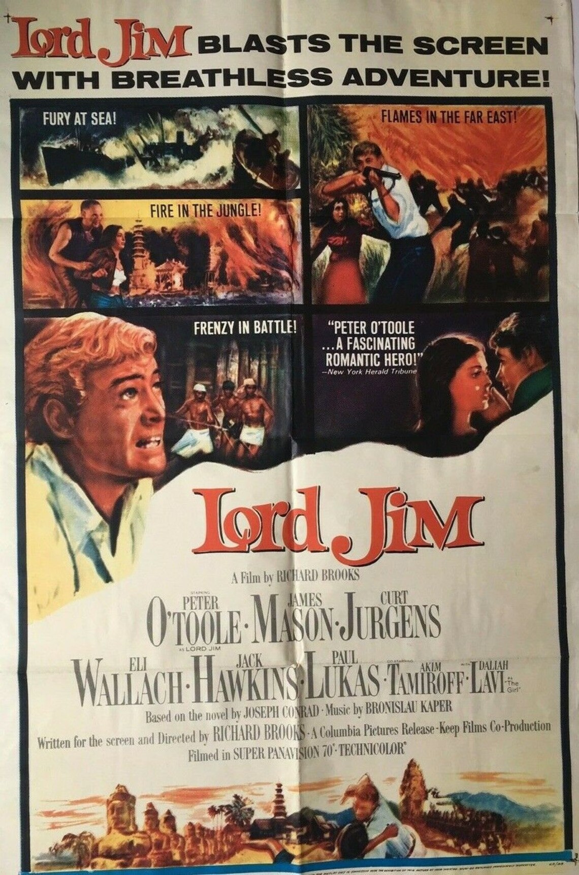 1965 Lord Jim Original 1 Sheet Movie Theater Poster 27 X 41 Etsy