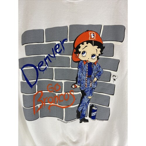 Vintage shops Betty Boop Denver Broncos 1994 Sweatshirt Tultex Superweight Large