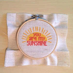 PATTERN: "You Are My Sunshine" Cheerful Counted Cross-Stitch