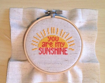PATTERN: "You Are My Sunshine" Cheerful Counted Cross-Stitch
