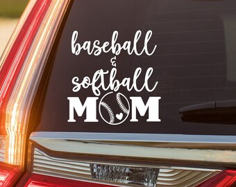 Baseball & Softball Mom Car Decal - Cute Funny Decal for Mom for car decal - Sports Mom Mother’s Day gift