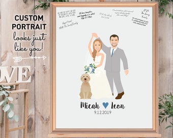 Portrait Guest Book Alternative Canvas, Dancing Portrait, Wedding First Dance, Personalized Wedding Guestbook Canvas