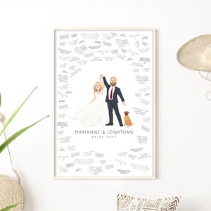Wedding guest book alternative canvas • Custom portrait of newlywed couple dancing • Personalized portrait from photo • Dance theme gift