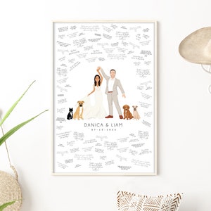 Wedding guest book alternative canvas • Custom portrait of newlywed couple dancing • Personalized portrait from photo • Dance theme gift