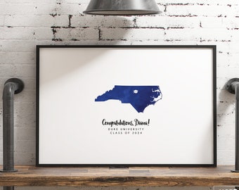 Graduation Party SIGNATURE SIGN, Duke University, Graduation Guest Book Map, Custom School and State, Class of 2024, Gift for Graduate {mfo}