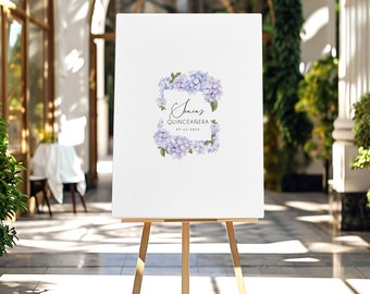 Mis Quince Anos Guest Book Alternative, Purple Hydrangea Guestbook for Quinceañera, Mis Quince Anos Guestbook, Gift for Her Quinceanera