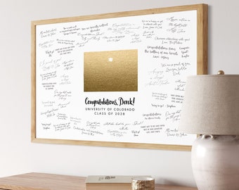 GRADUATION SIGNATURE SIGN, Map Guest Book Alternative, Custom School and State, University of Colorado at Boulder, Class of 2024 {mfo}