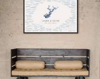 Wedding Guest Book Alternative - Personalized Lake Lanier Map