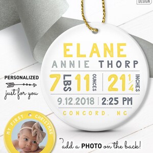 Personalized Baby Girl Ornament - Coral and Gold First Christmas image 5