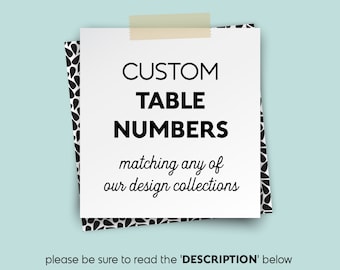Custom Table Numbers, Wedding Table Name 5x7s, matching any Jade Forest Design Collection > PRINTED Table Number Cards, Double-Sided