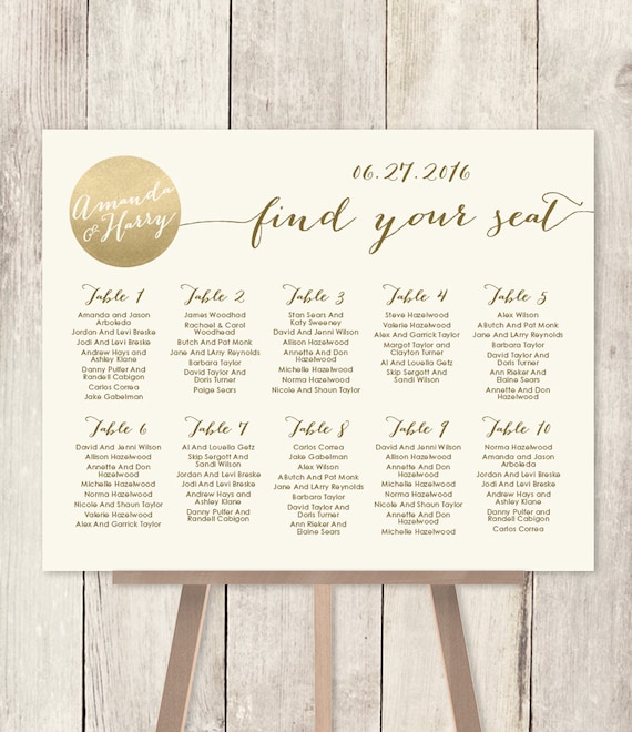 Seating Chart Sign