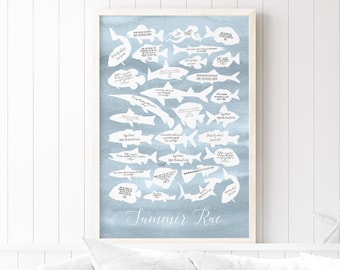 Sea Life Guest Book, Baby Shower Guest Book Alternative | Ocean Nursery Decor Sign