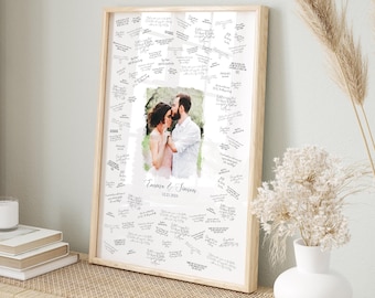 Wedding Guest Book: Personalized Photo Portrait - Canvas or Paper