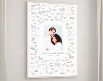 Personalized Wedding Guestbook: Watercolor Portrait Keepsake (Framed or Digital)