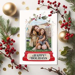 Biglietti fotografici di Natale minimalisti, foto di famiglia di Natale, biglietti stampati riciclati spediti con buste, biglietti fotografici di Natale 5x7, vacanze