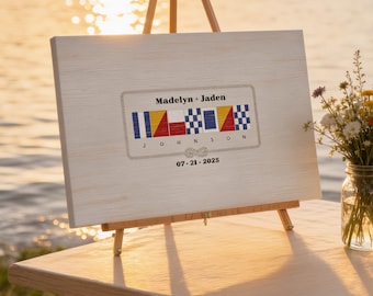 Flag Wedding Guest Book Alternative | Nautical Banner Sign for Sailing Weddings