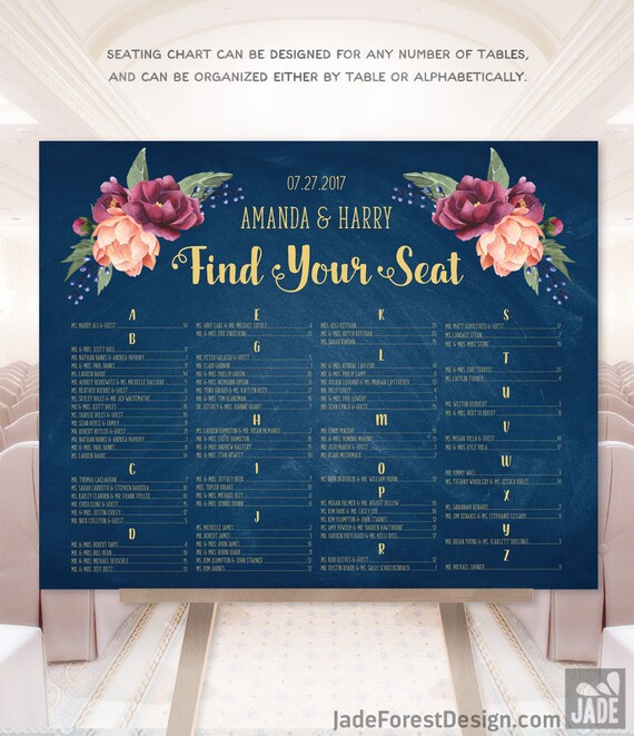 Etsy Wedding Seating Chart Alphabetical