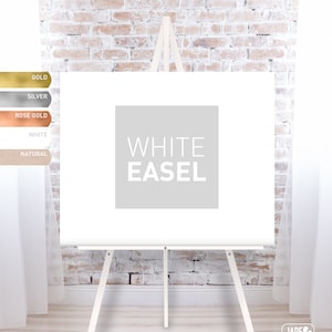 White Easel for Wedding, Wood Easel Stand for Wedding Signs, Floor Easel, Large White Display Stand - FREE SHIPPING!