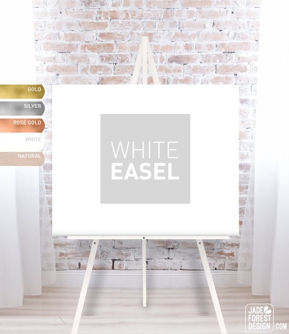 White Easel for Wedding, Wood Easel Stand for Wedding Signs, Floor Easel,  Large White Display Stand FREE SHIPPING 