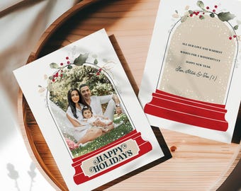 Holiday Cards from Photo, Simple Photo Holiday Cards, Family Christmas Cards, Custom Photo Christmas Card, Printed or Digital, Double Sided