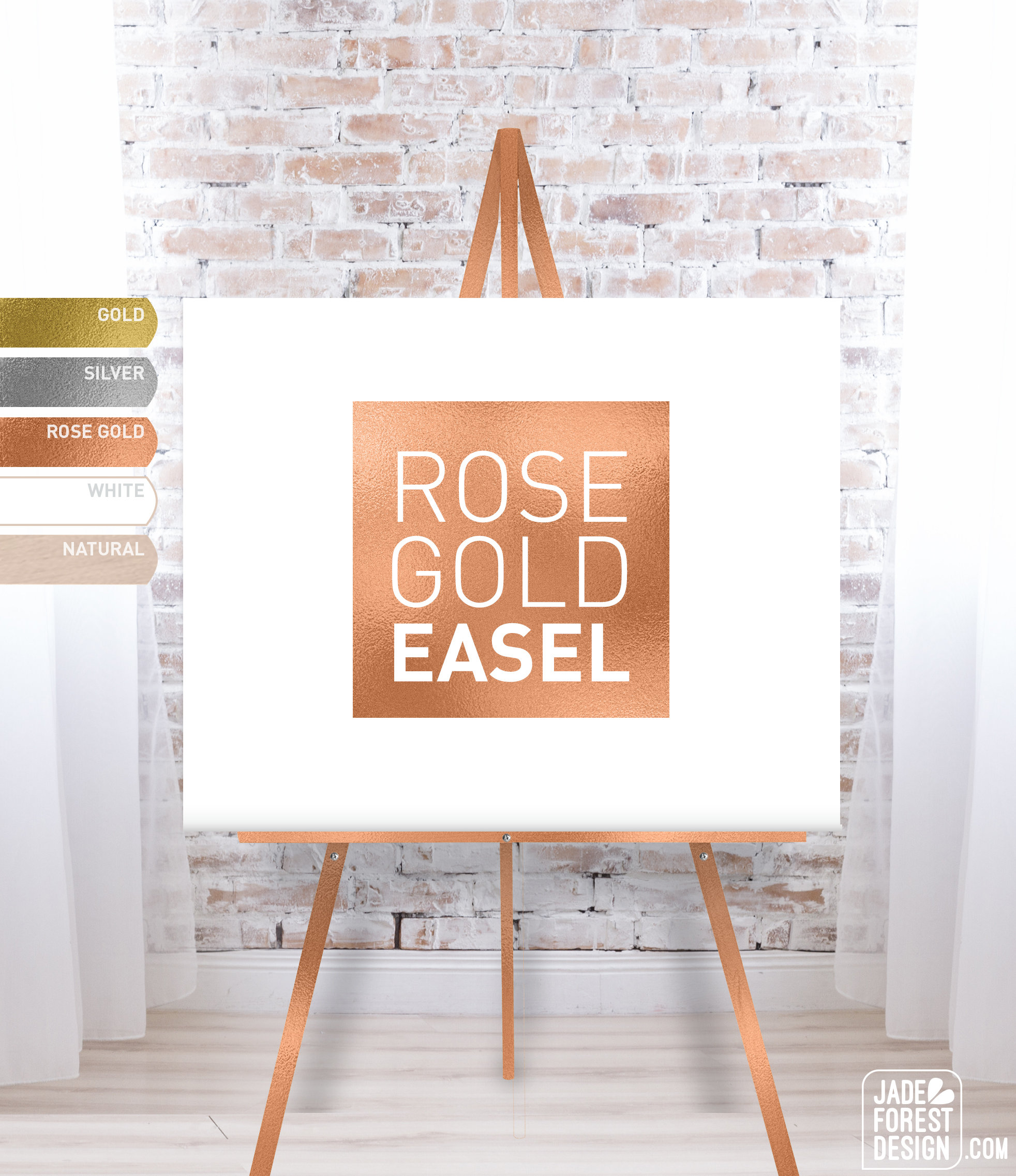 Easel for Wedding Welcome Sign, Display Floor Easel, Artist  Easel, 5 Color Options, Natural Wood, Gold, Rose Gold, Silver, White,  Black, 65 Inches, Made in The USA