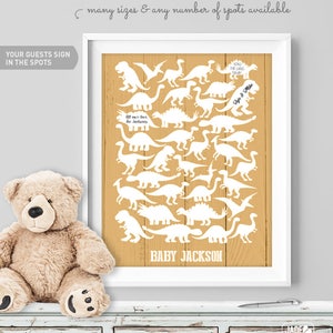 Dinosaur Baby Shower Guest Book Alternative, Dinosaur Birthday Party ...