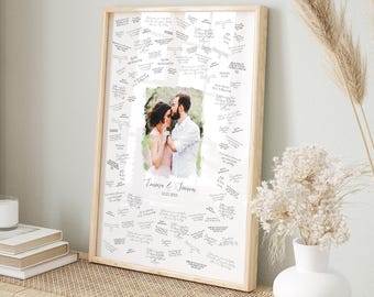 Digital Watercolor Guest Book Alternative, Guestbook Created From Your Photo, Choose Your Photo Signature Sign, Gift for the Bride{wcg}